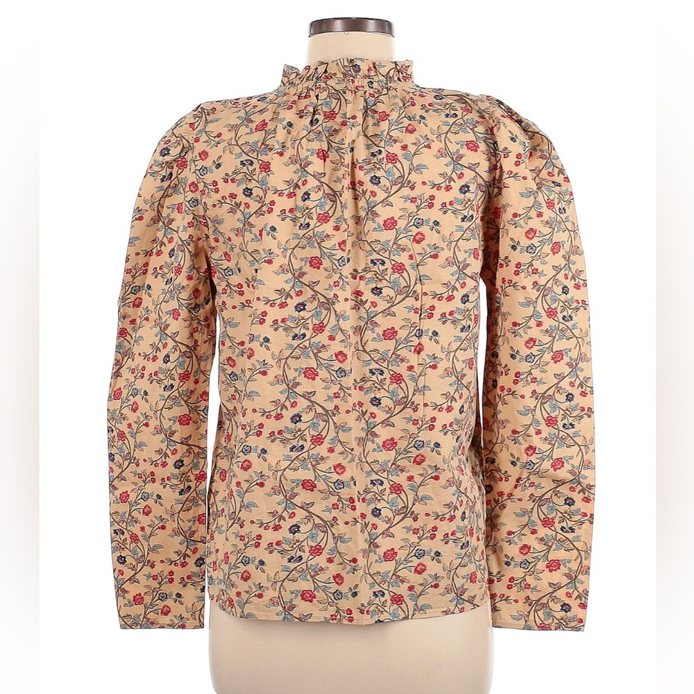 House of Harlow Long Sleeve Tan Floral Top XS